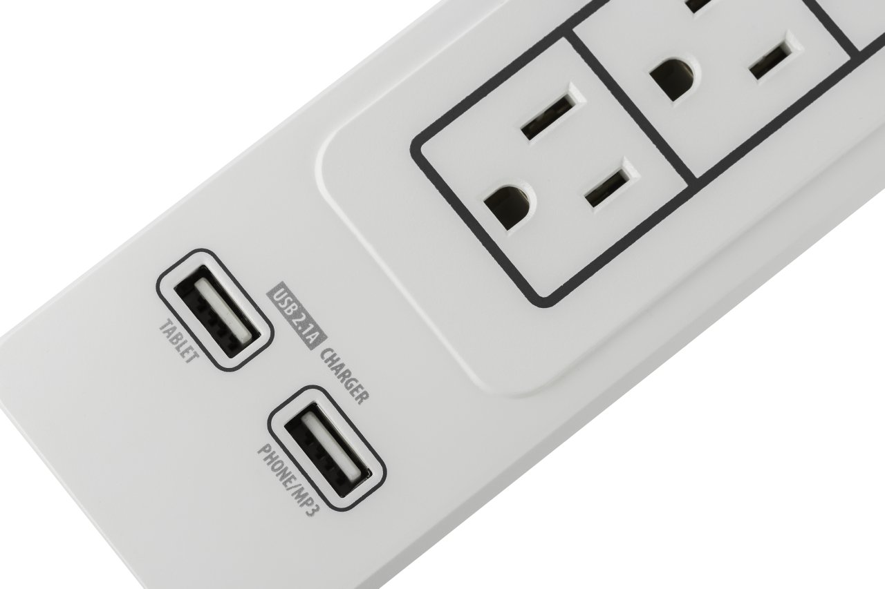4 Pack 6 Outlet Surge Protector 2 USB Plugs 6ft Power Cord Monster